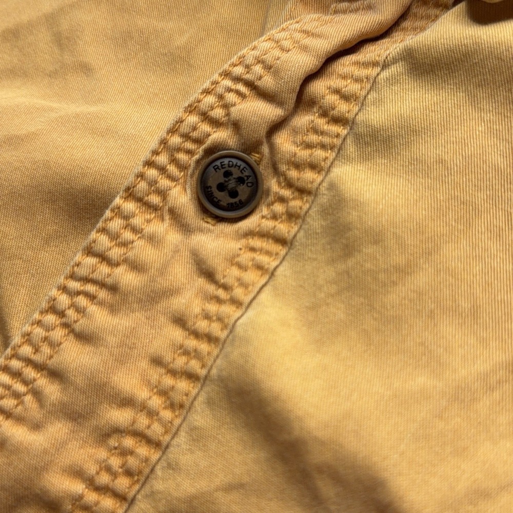 RedHead Men's XL Faded Yellow Short Sleeve Button Down Shirt Outdoors Utility - Picture 6 of 14